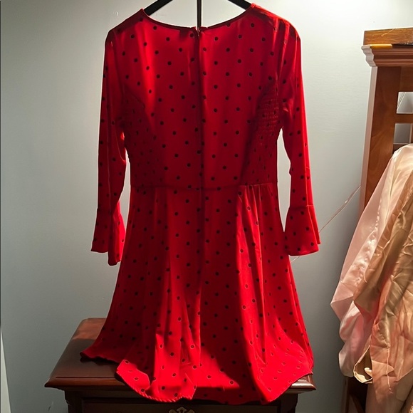 Old Navy Red Cocktail Sheath Dress with Bell Sleeves - Picture 6 of 8